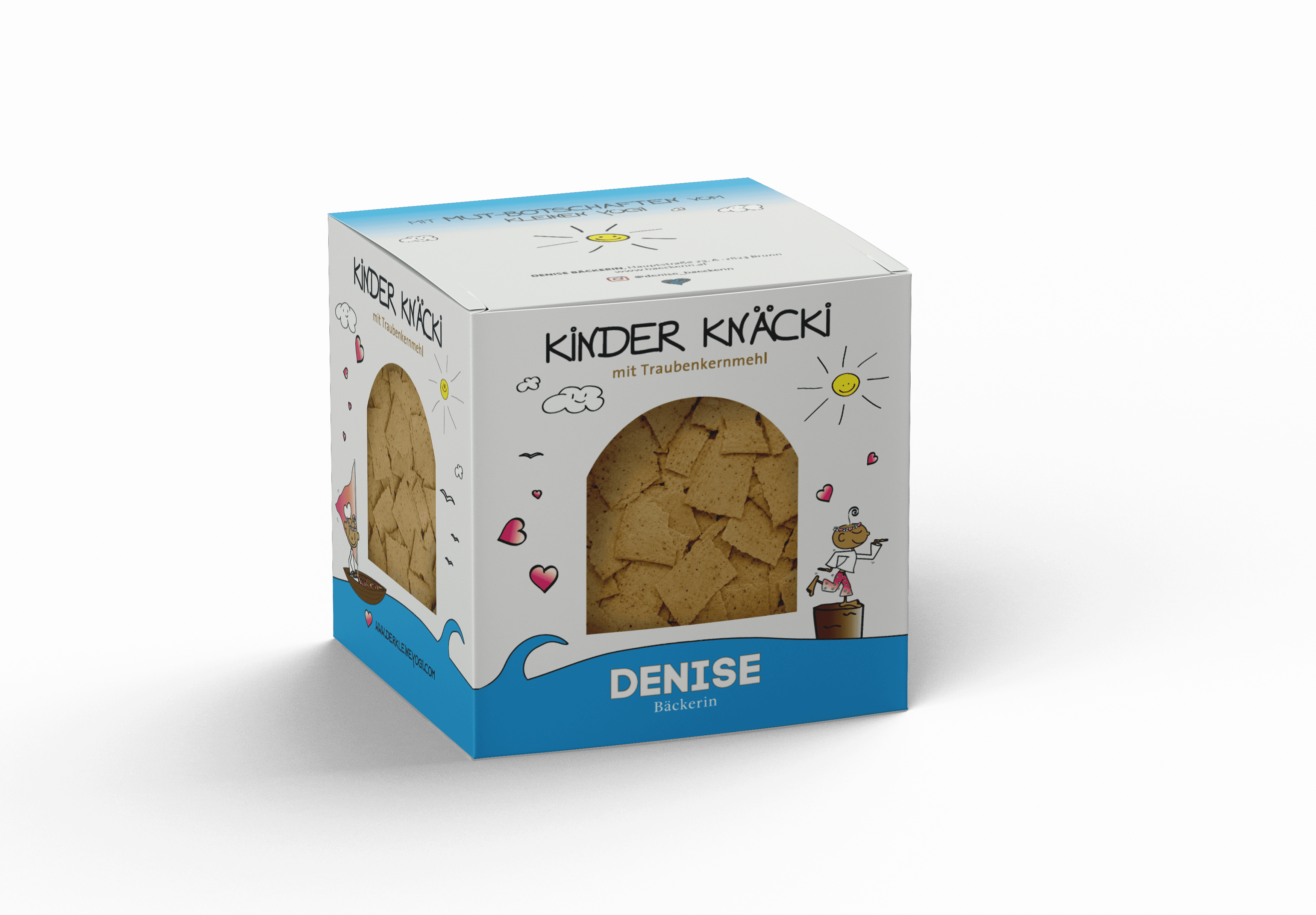 Freigestellte Kinder Knäcki Packung mit Traubenkernmehl